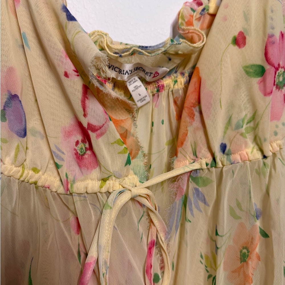 Victoria’s Secret yellow floral babydoll top - Picture 5 of 14